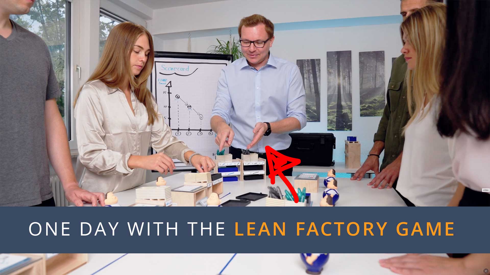 LeanActivity Factory Game setup on a workshop table